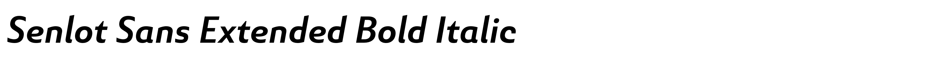 Senlot Sans Extended Bold Italic